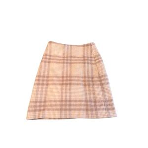 Ann Taylor Plaid Tan Skirt